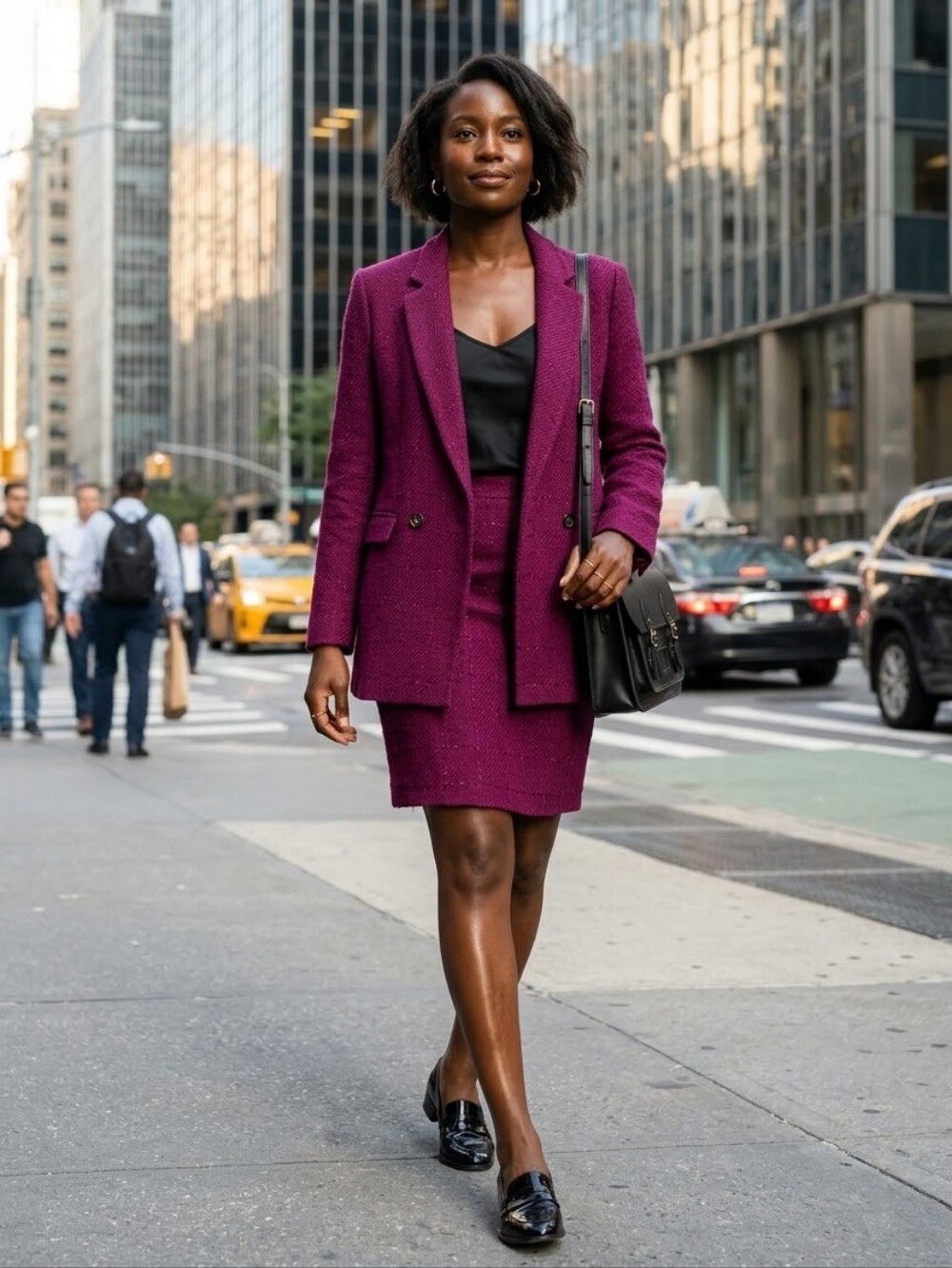 Ann Taylor Deep Plum Tweed Blazer And Skirt Set. Style As Set Or Separates!